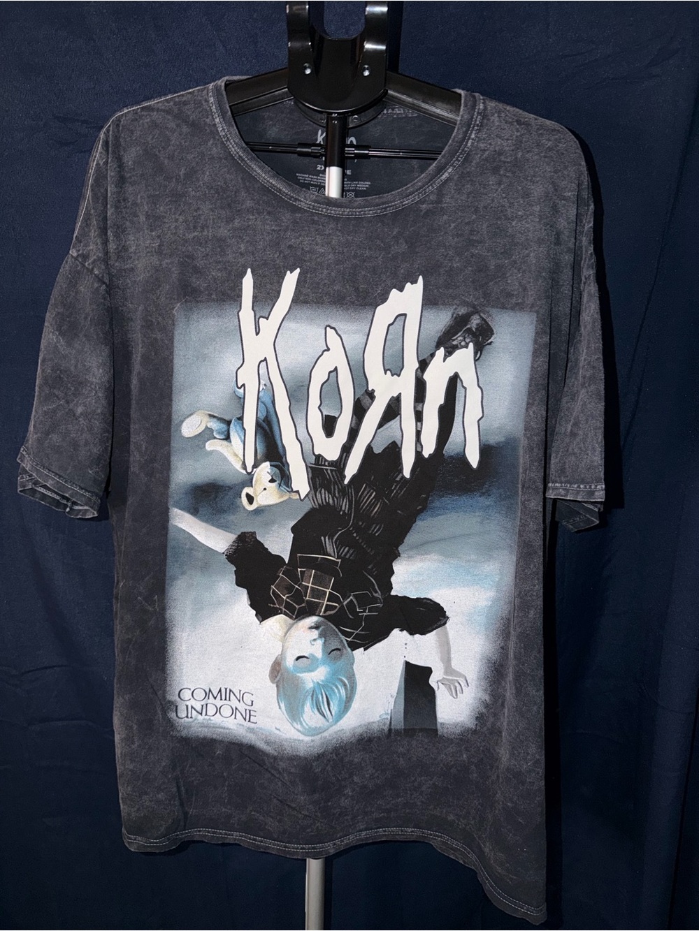 Korn “Coming Undone” Acid Wash Graphic Tee – 2XL Band Shirt